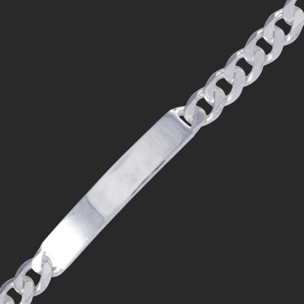 Silver Large Engravable Bar Bracelet
