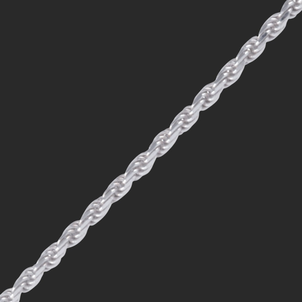 Silver Small Diamond Rope Bracelet