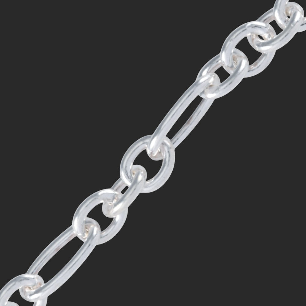Silver Condensed Alternating Link Bracelet
