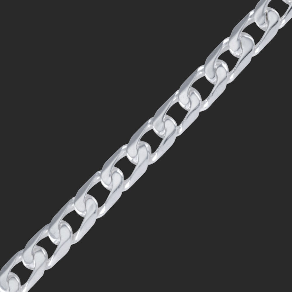 Silver Large Flat Link Bracelet
