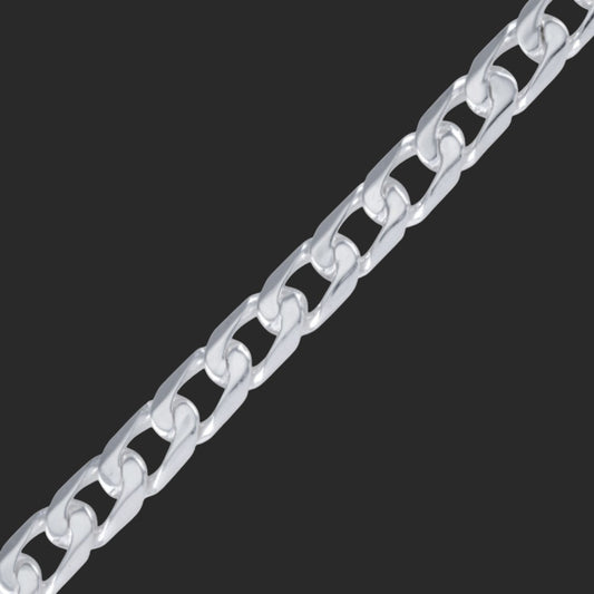 Silver Large Flat Link Bracelet