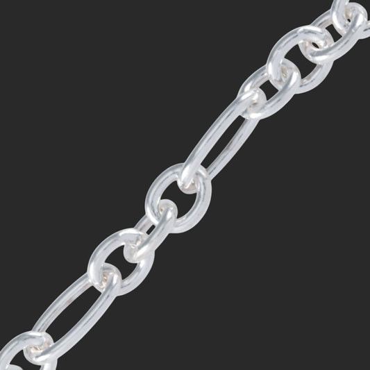 Silver Condensed Alternating Link Bracelet