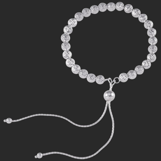 Silver Adjustable Hammered Bracelet